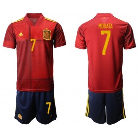 Fußballtrikots Spanien Morata 7 Kinder Euro 2020 Kurzarm Heimtrikotsatz kaufen